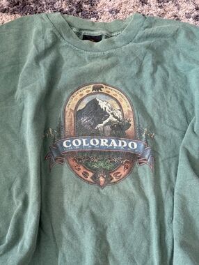 Vintage Colorado Rocky Mountain Nature Graphic T-Shirt XL Green